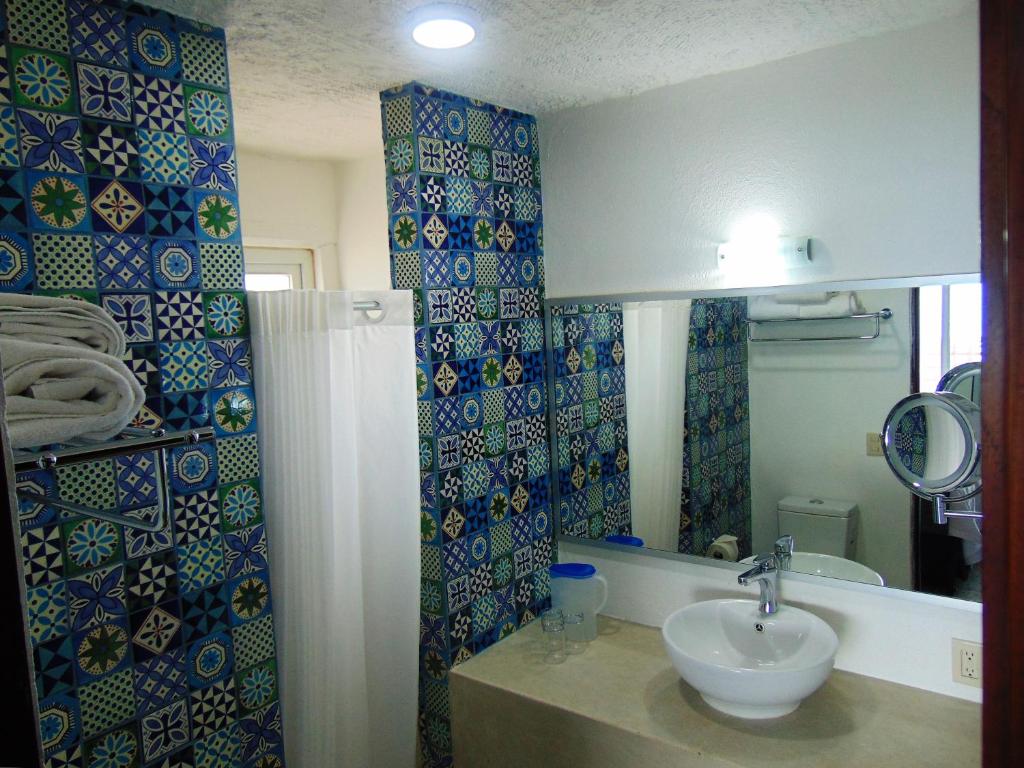 Koupelna v ubytování Hotel Rosita