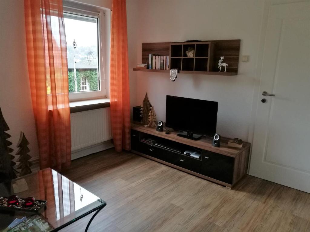 TV a/nebo společenská místnost v ubytování Ferienwohnung Holterhoff