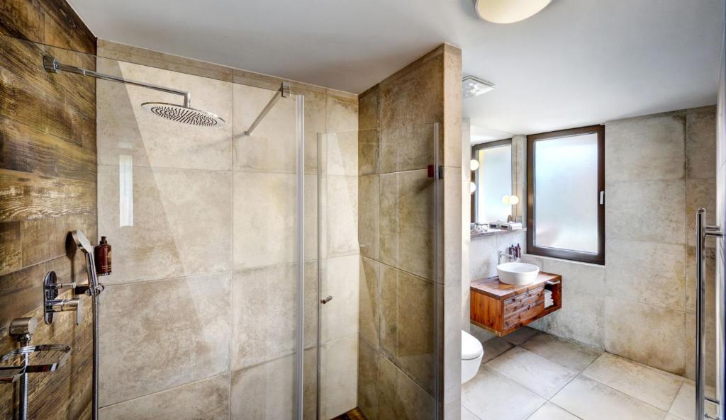 Koupelna v ubytování Hotel Pošta