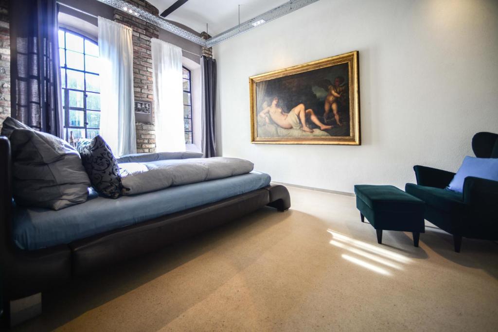 Ein Sitzbereich in der Unterkunft Carl-Kaiser-Loft I