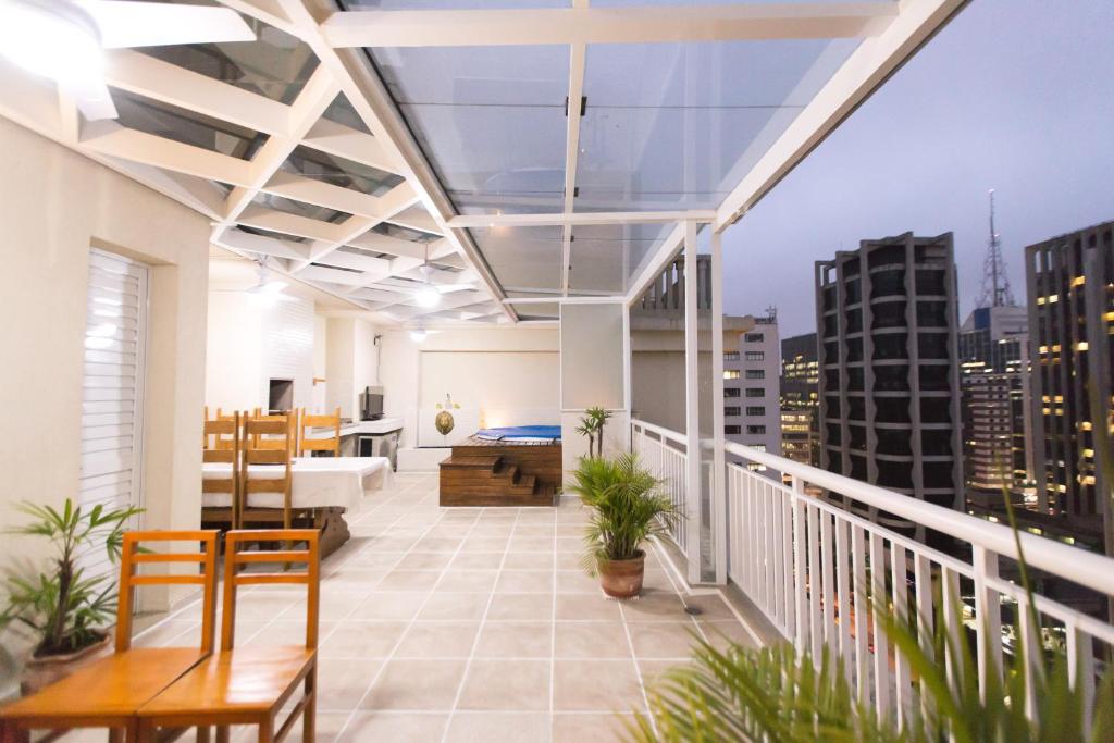 Balkón nebo terasa v ubytování Cobertura Duplex Villa Paulista