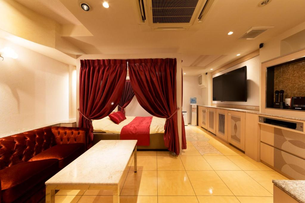 TV a/nebo společenská místnost v ubytování Hotel Luna Ikeda (Adult Only)