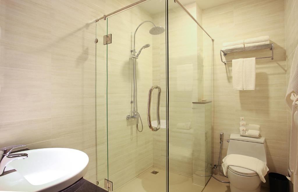 Koupelna v ubytování Chabana Kamala Hotel