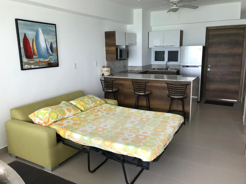 Kuchyň nebo kuchyňský kout v ubytování Resort Playa Azul Departamentos frente al mar