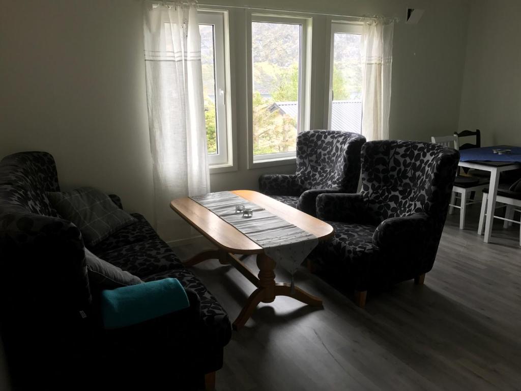 Posezení v ubytování Fjordgård B