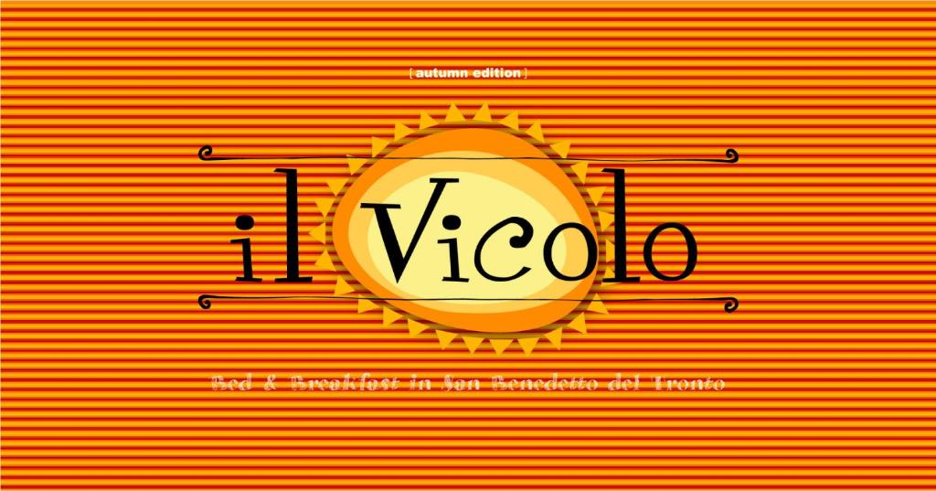 a sign that reads i veico on an orange background at Bed & Breakfast Il Vicolo in San Benedetto del Tronto
