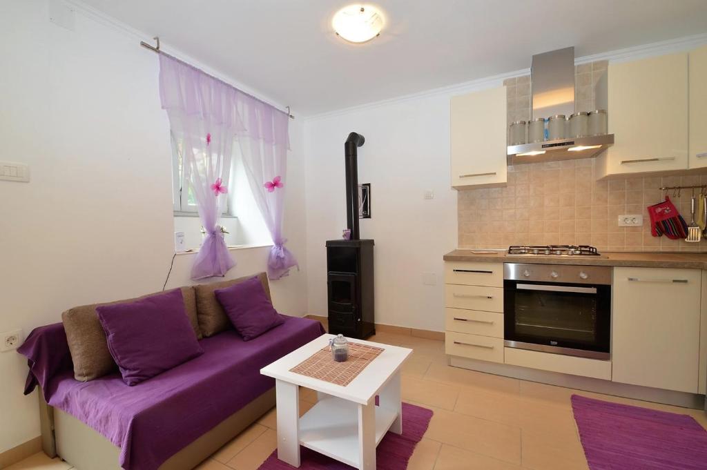 Kuchyň nebo kuchyňský kout v ubytování Apartment Hrasta