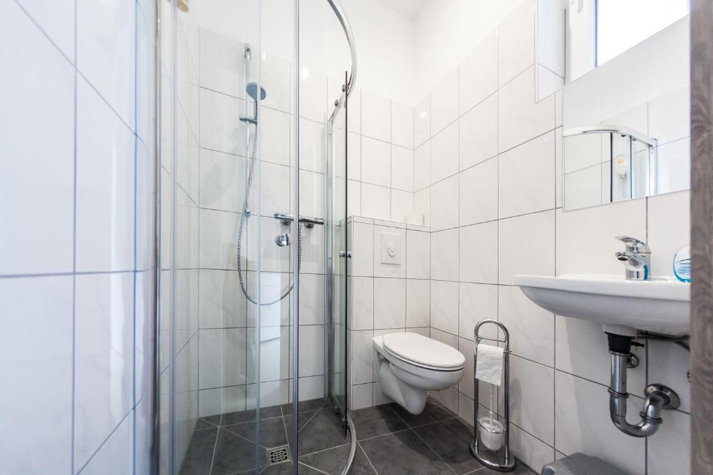 Koupelna v ubytování MOTEL Schlegel