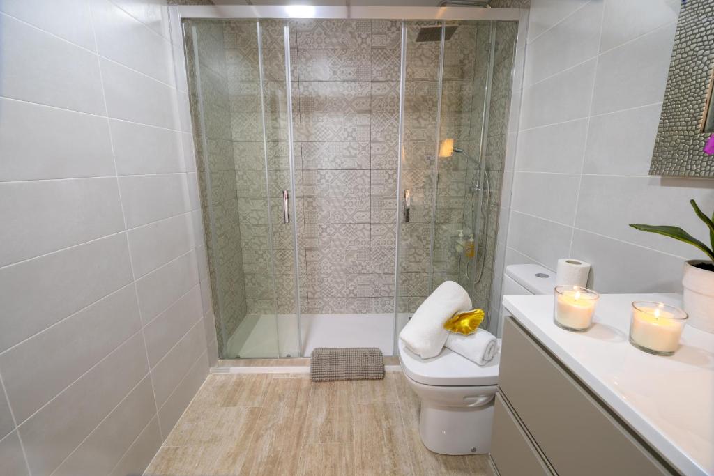 Koupelna v ubytování A&S Apartamentos Malaga