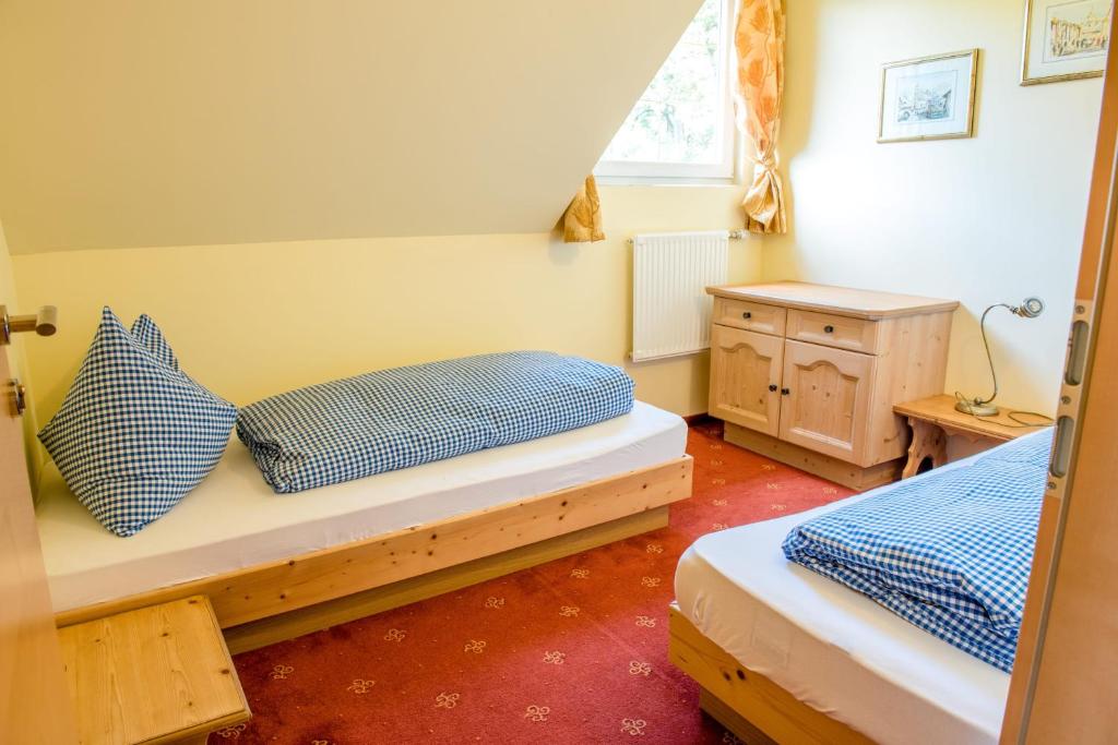 Postel nebo postele na pokoji v ubytování Hütte zum Verlieben
