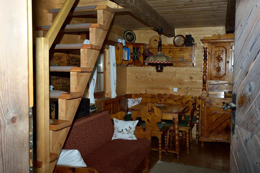 Posezení v ubytování Hütte zum Verlieben