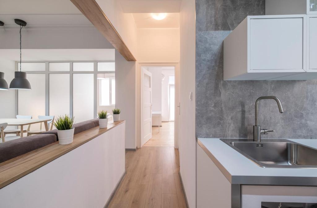 Kuchyň nebo kuchyňský kout v ubytování blueWaveplace - Stylish 2 BR Home in Center of Sofia