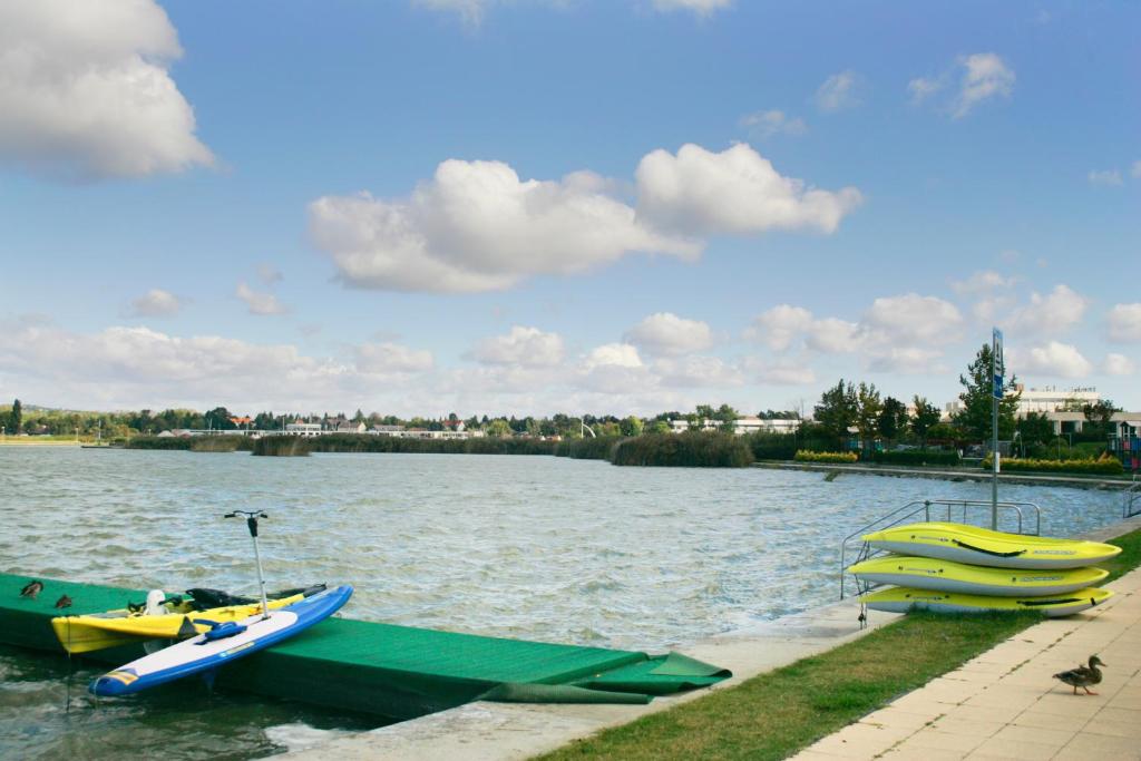 Výhled na řeku, která protéká v blízkosti apartmánu
