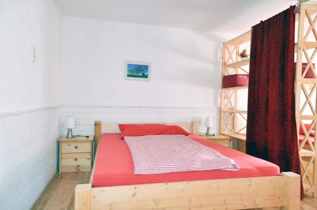 Postel nebo postele na pokoji v ubytování Mostheuriger Steyrdurchbruchalm