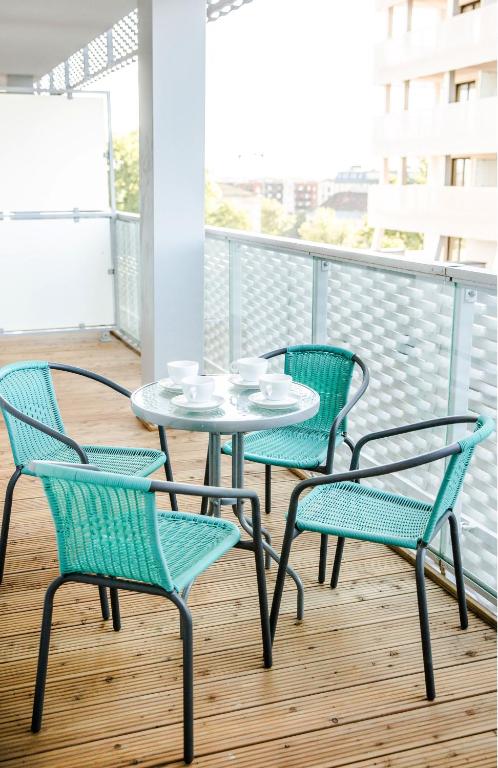 Balkón alebo terasa v ubytovaní Apartamenty City Tower od WroclawApartament-pl