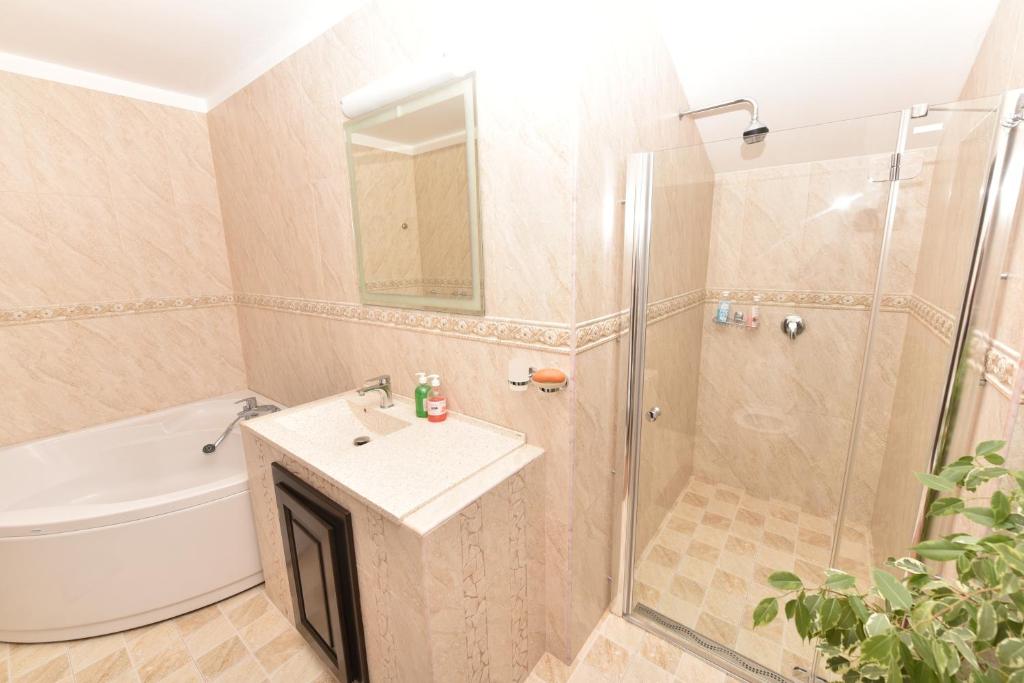 Koupelna v ubytování Casa Andrei