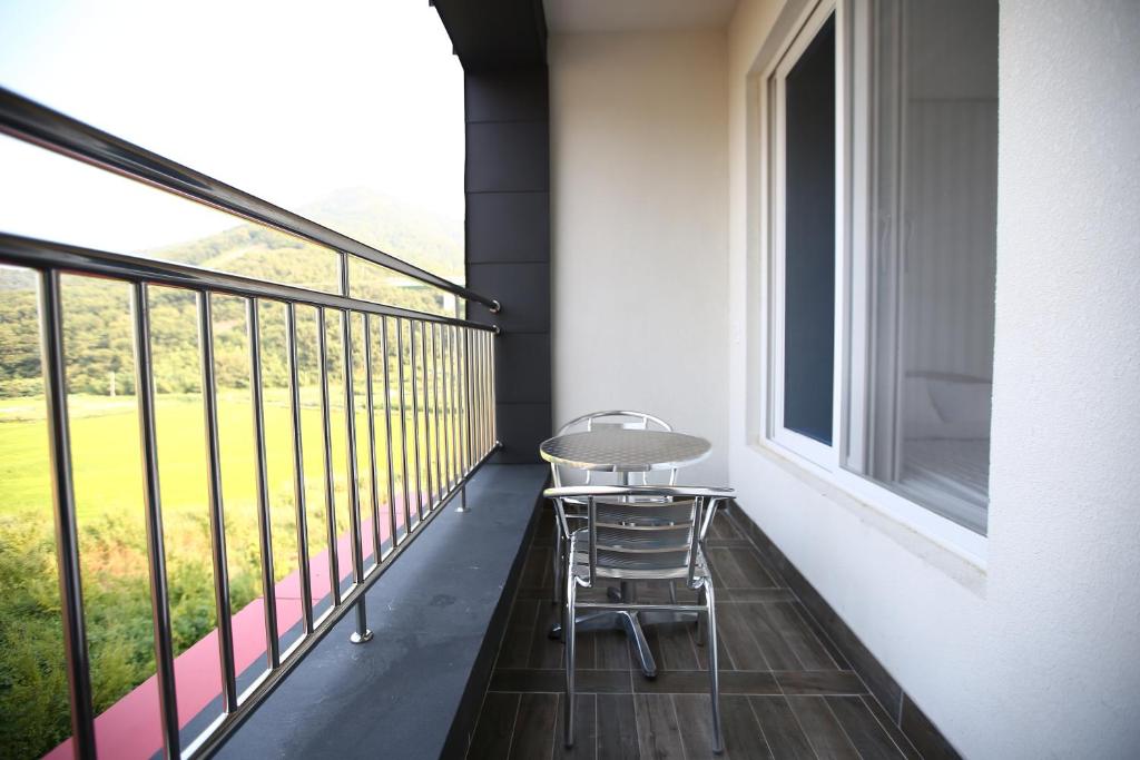 Rõdu või terrass majutusasutuses Flora hostelpension