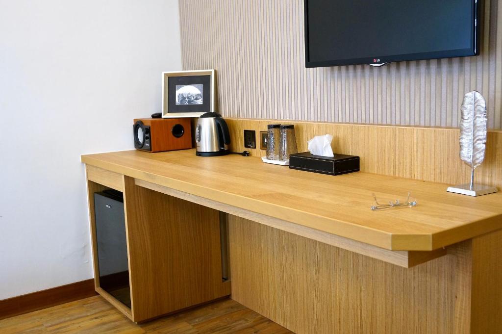 TV a/nebo společenská místnost v ubytování EG Hostel