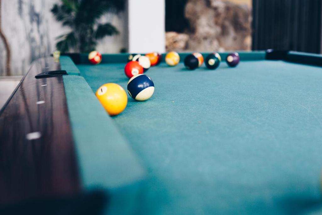 Biliár nebo kulečník v ubytování Cleopatra Spa Hotel