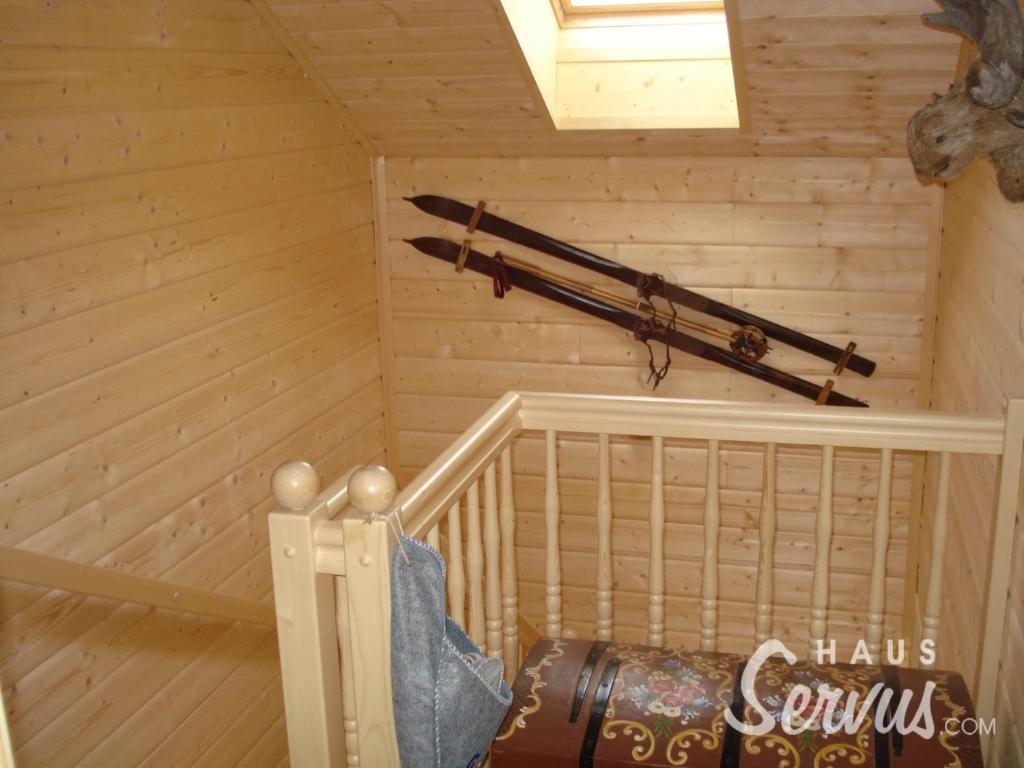 Postel nebo postele na pokoji v ubytování Haus Servus