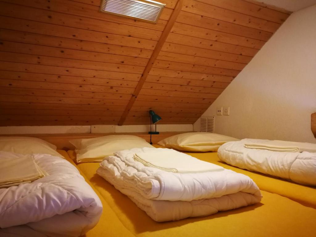 Postel nebo postele na pokoji v ubytování juhui Flumserberg