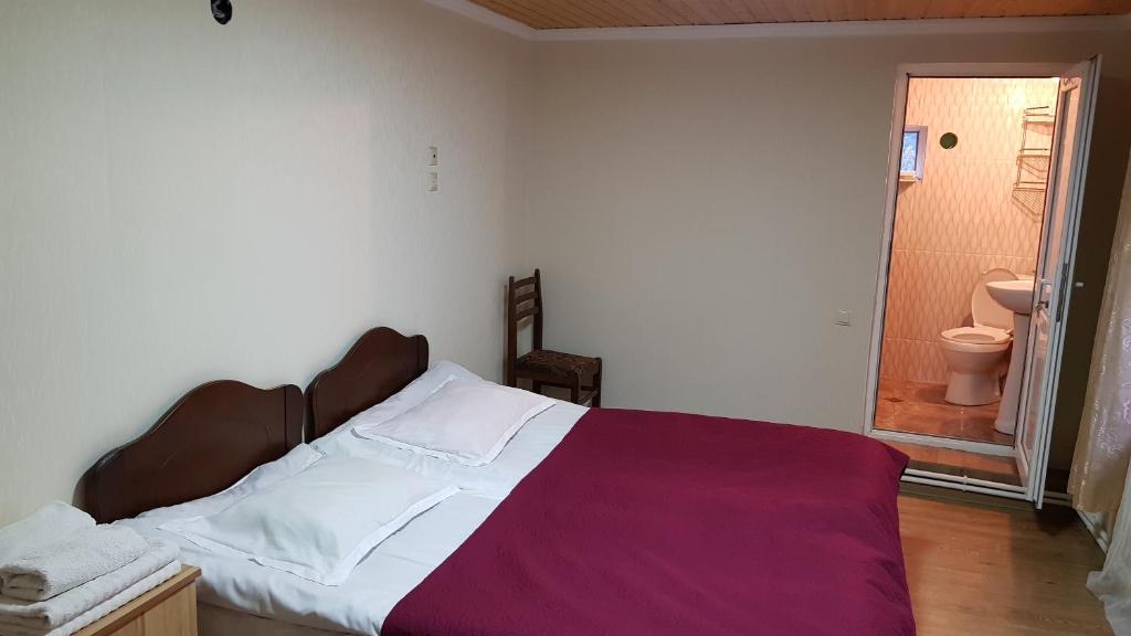 Postel nebo postele na pokoji v ubytování Hilltop Mestia