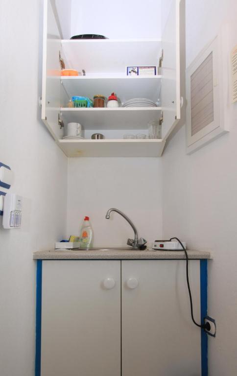 Kuchyň nebo kuchyňský kout v ubytování Smaragda Rooms & Studios