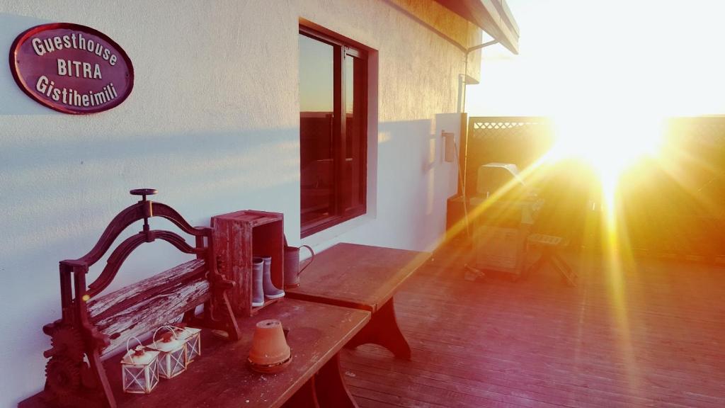 Východ nebo západ slunce při pohledu z bed and breakfast nebo okolí