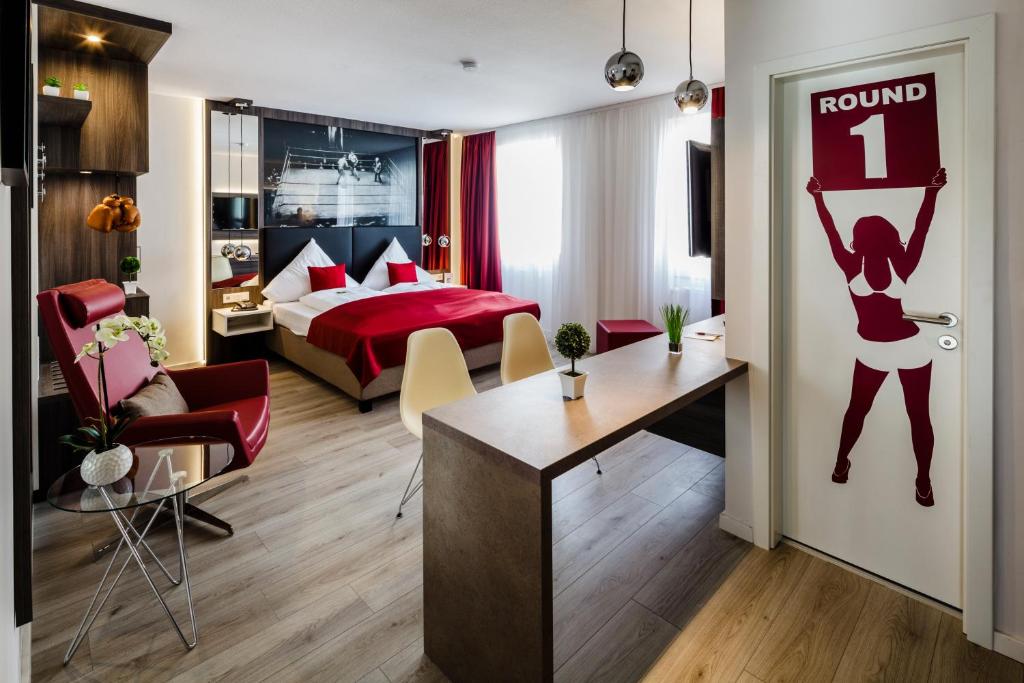Cama ou camas em um quarto em Star Apart Hotel Sachsenhausen