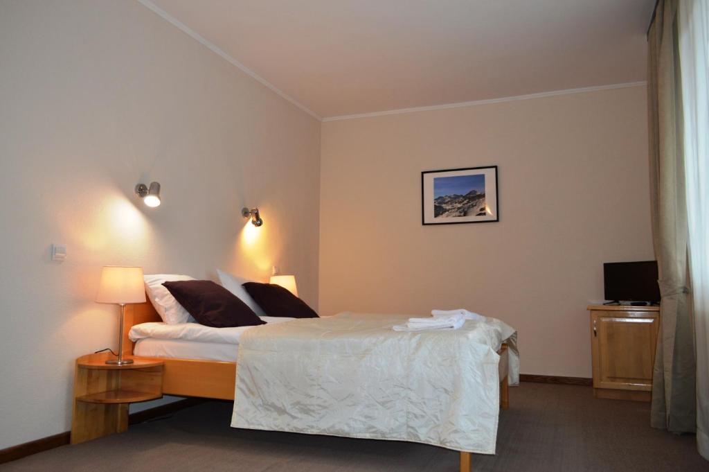 Postel nebo postele na pokoji v ubytování Horizont Dobrinishte