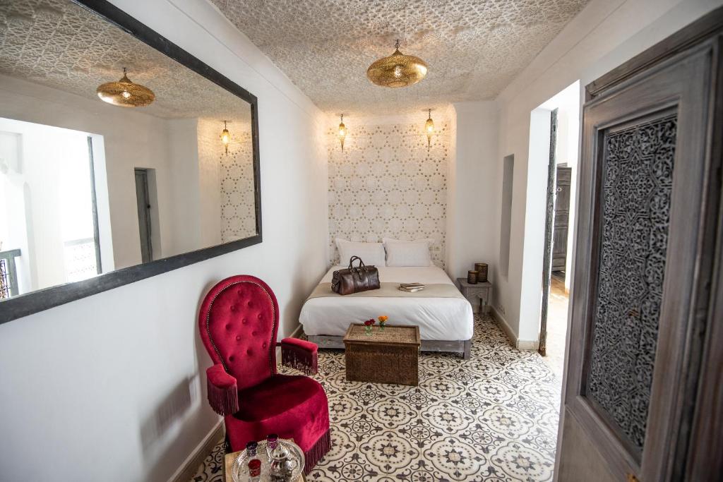 Postel nebo postele na pokoji v ubytování Riad Dar Tmania