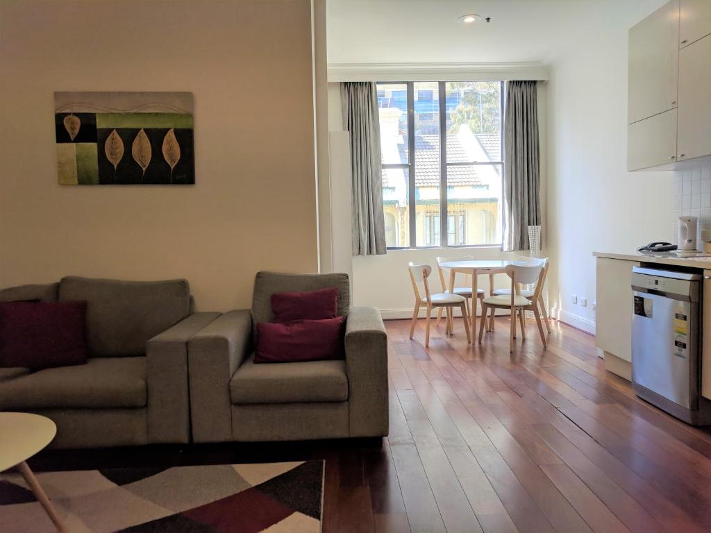 Kuchyň nebo kuchyňský kout v ubytování Nesuto Woolloomooloo