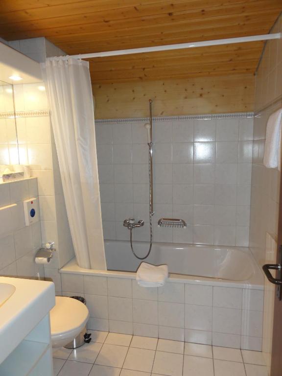 Koupelna v ubytování Hotel Steinbock Grindelwald