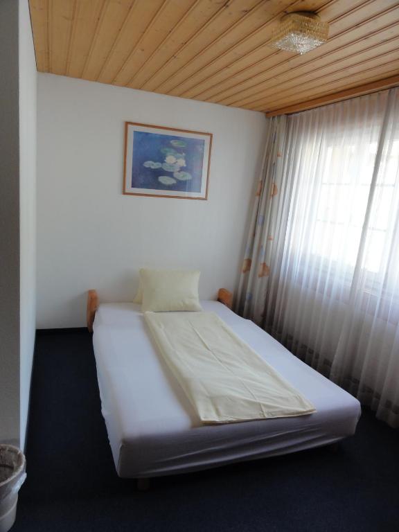 Postel nebo postele na pokoji v ubytování Hotel Steinbock Grindelwald