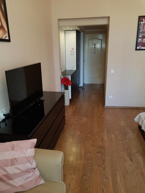 Televízia a/alebo spoločenská miestnosť v ubytovaní Connection Guesthouse
