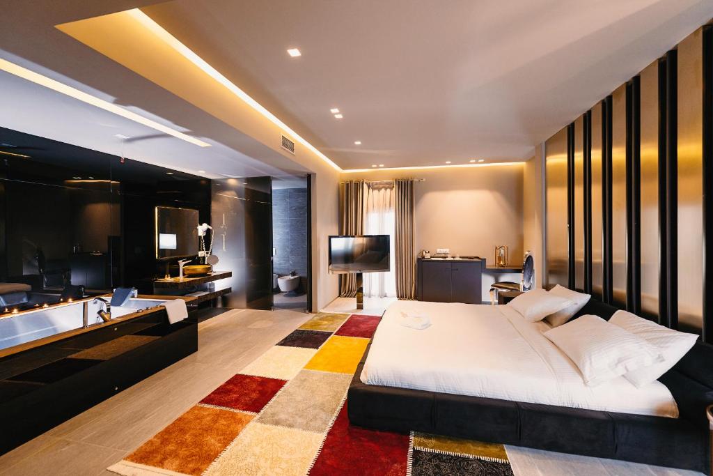 Cama o camas de una habitación en Hotel Egnatia