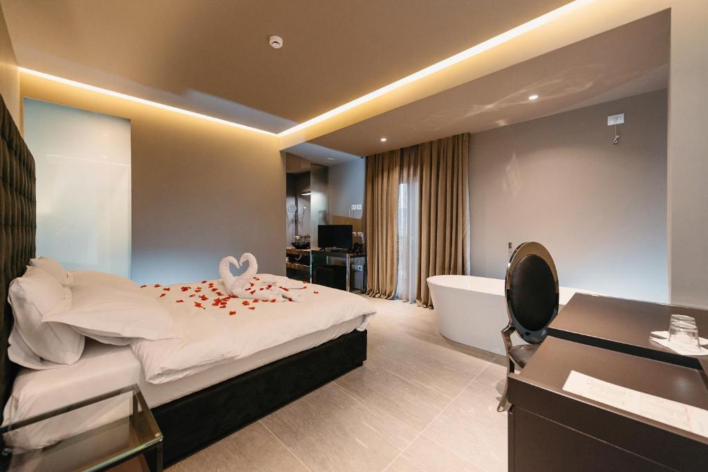 Cama o camas de una habitación en Hotel Egnatia