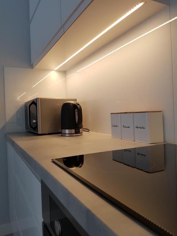 Kuchyňa alebo kuchynka v ubytovaní Gold Platinium apartament z widokiem na morze