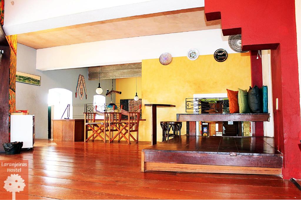 Kuchyň nebo kuchyňský kout v ubytování Laranjeiras Hostel