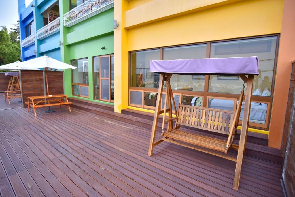 Balkón nebo terasa v ubytování Rainbow Hill House彩虹山舍