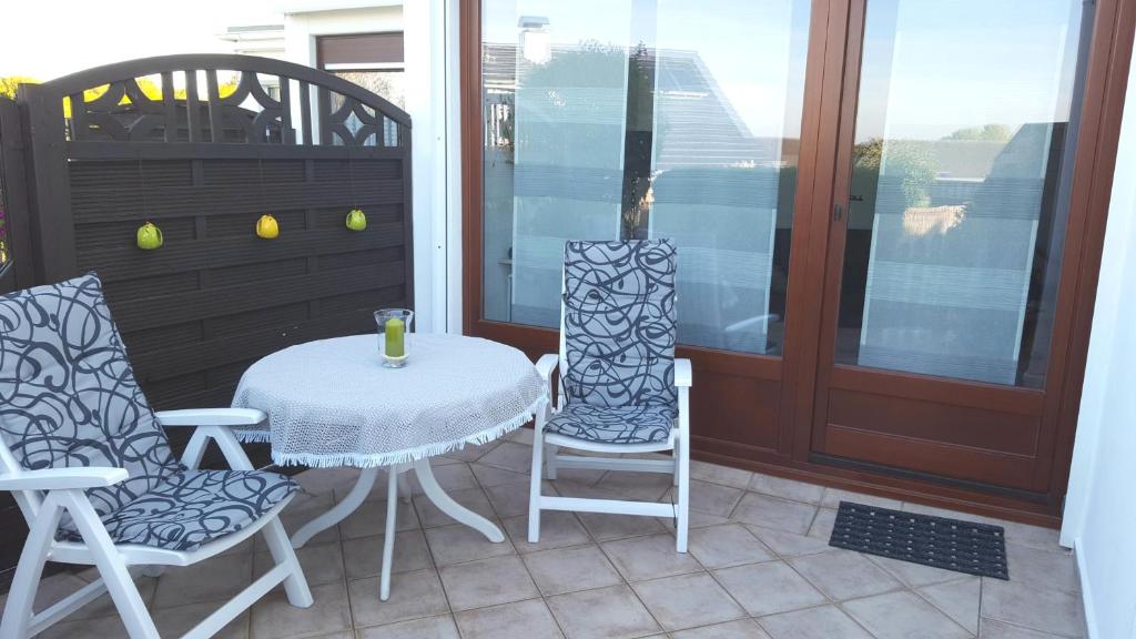 Balkón nebo terasa v ubytování FeWo "Montymar" incl. Strandkorb