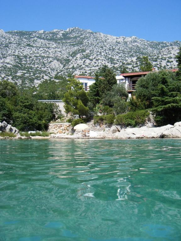 a view of a body of water with houses at Ribarica GO green in Ribarica