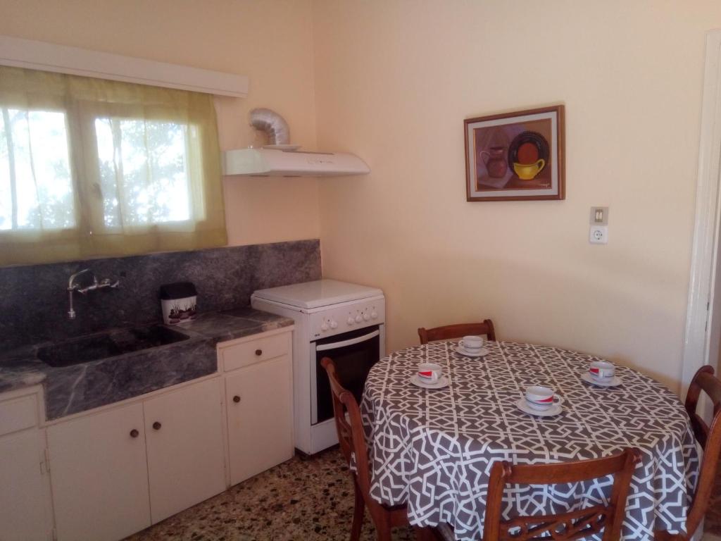 Η κουζίνα ή μικρή κουζίνα στο Vangelis House near Athens Airport