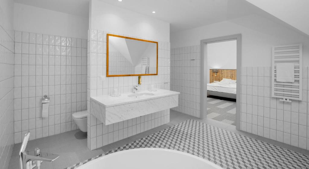 Koupelna v ubytování Hotel Nowa Holandia