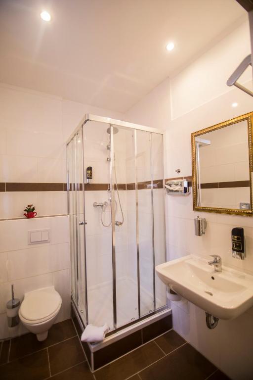 Koupelna v ubytování Hotel Heisede
