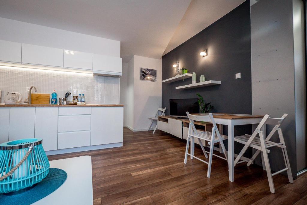 Kuchyňa alebo kuchynka v ubytovaní FUDA APARTAMENT DZIECI WRZESIŃSKICH 6/1/1
