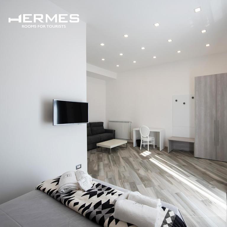 TV a/nebo společenská místnost v ubytování Hermes rooms for tourists