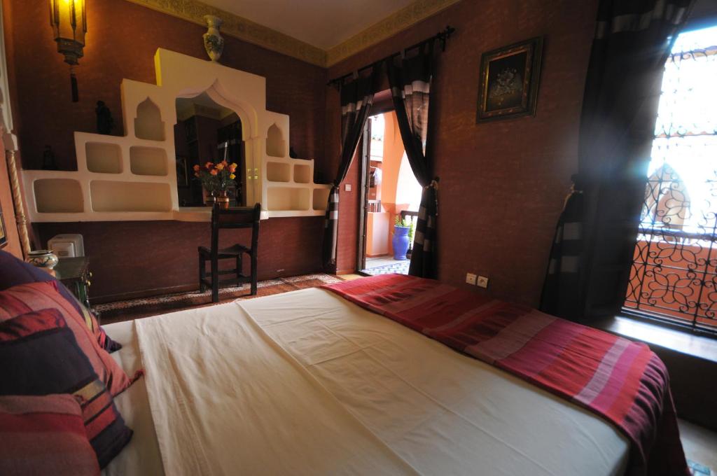 Un ou plusieurs lits dans un hébergement de l'établissement Riad Basma Marrakech