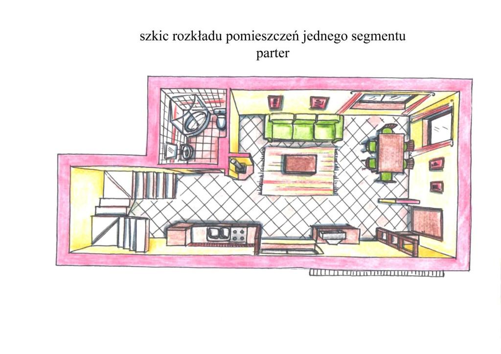 Plán poschodí v ubytovaní Domek Poddąbie