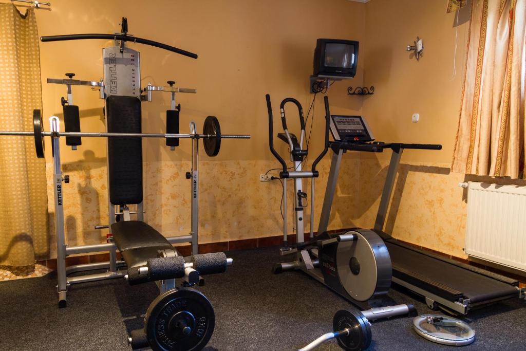 Fitness centrum a/nebo fitness zařízení v ubytování Hangya Panzió és Étterem